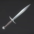 Detailed Medieval Sword 3D Model With Silver Blade And Ornate Hilt Design