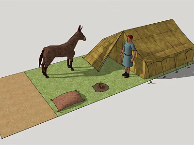 Modern Tent Camping Tent Outdoor Canopy Outdoor Tent Picnic Camping Outdoor Barbecue Photography Pin 3d model