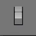 Partially Open White Blinds In Black Frame With Clear Glass On White Background