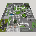 Detailed Courtyard Garden Design Layout With Lawn Sections Pathways And Water Features