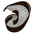 modern revolving staircase arc staircase 3d model
