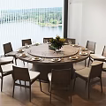 Nongjiale Dining Table Chinese Dining Table Box Dining Table Compartment Dining Table Dining Chair New Chinese Dining Table 3d model
