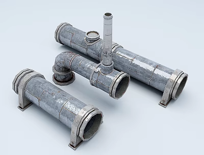 Industrial Metal Pipes With Various Structures 3d model Industrial Metal Pipes With Various Structures 3d model