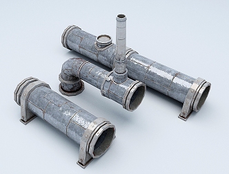 pipe water pipe metal sewer 3d model