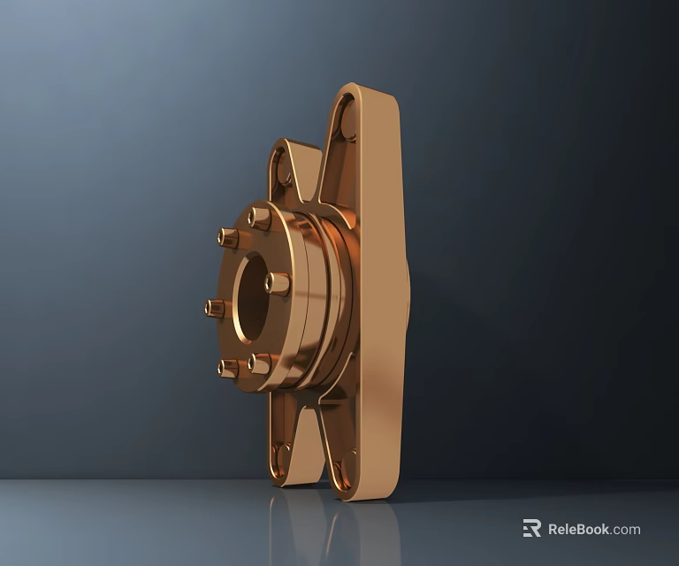 Golden Modern Wall Light With Sleek Metallic Finish And Geometric Design 3d model 