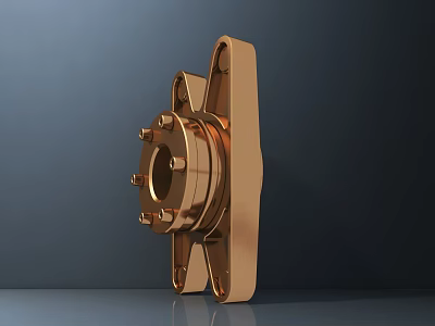Golden Modern Wall Light With Sleek Metallic Finish And Geometric Design 3d model