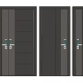 Stylish Modern Swing Doors Featuring Dark Gray Panels and Metal Handles