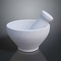 White Marble Mortar and Pestle with Smooth Surface for Household Kitchen Spices Grinding Tool