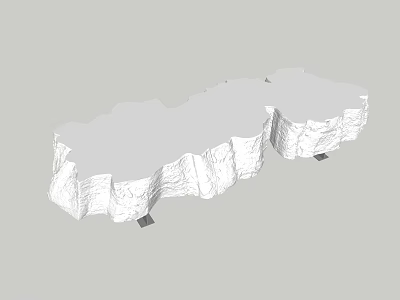 Modern Outdoor Chair Bench Stone Seat Bench 3d model