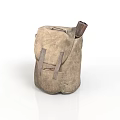 Brown Canvas Backpack With Leather Handle And Shoulder Straps Simple Design For Daily Use 3d model