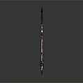 Fantasy Red And Silver Sword With Horned Design Metallic Sharp Edge And Intricate Details