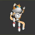 Cartoon Cat Robot Assistant Robot Butler Robot Butler 3d model