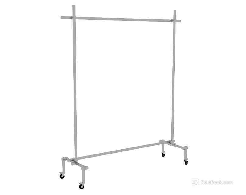 Metal Display Rack with Wheels for Commercial Retail Store Open Structure 3d model 