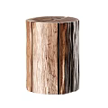 Natural Wooden Side Table With Stump Design And Rustic Texture For Home Decor