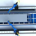 Precision Industrial Robotic Arms Handling Metal Sheets on Factory Production Line