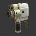 Retro Design Digital Movie Camera With Dual Lens Beige Body And Black Strap
