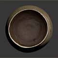Beige Pottery Jar With Intricate Surface Patterns And Rounded Shape For Daily Use