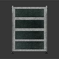 Silver Metal Step Ladder With Four Dark Tread Steps And Wheels