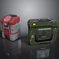 Green Military Weapon Storage Case With Red Cross Medical Box Design