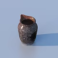 Vintage Ceramic Jar With Textured Surface And Rustic Design For Household Decor 3d model