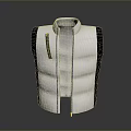 White Black Down Filled Vest With Sleek Zipper Design Modern Comfortable Daily Wear