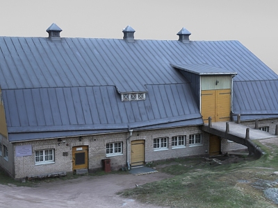 Industrial plant dilapidated house tile factory model