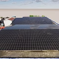 Industrial Building Complex With Solar Panel Roof And Surrounding Vehicles 3d model