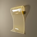 Modern Scroll like Transparent Acrylic Wall Lamp with Warm Yellow Light 3d model