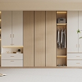 Cream Style Wardrobe Modern Wardrobe Bedroom Wardrobe Cloakroom Wardrobe Finished Wardrobe 3d model