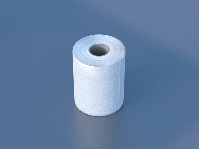 Essential Household Toilet Paper Roll With Soft White Wavy Pattern For Daily Use 3d model
