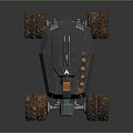 Mechanical Exploration Vehicle With Large Rugged Tires And Top Sensor Equipment