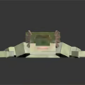 Reptile 3D Model Design With Pixel Art Style Green Brown Textures And Long Body Structure