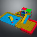 Colorful Inflatable Play Equipment With Slide Climbing Area Water Pool And Safety Padding