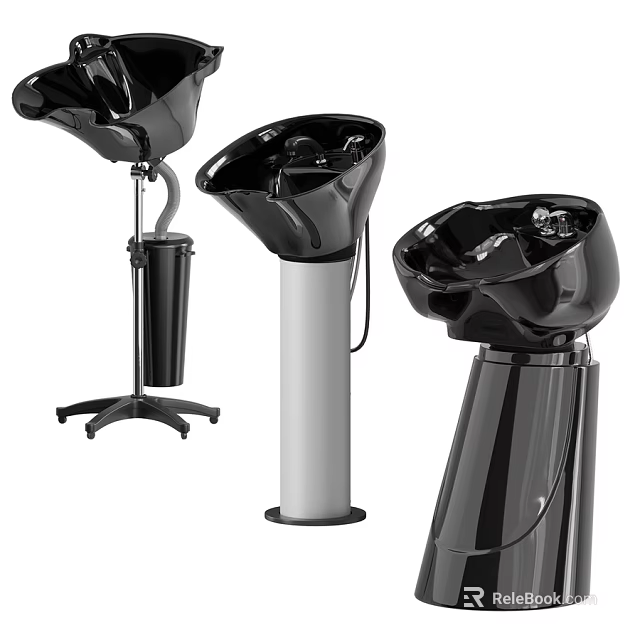 Professional Medical Equipment Emergency Eye Wash With Modern Black Design And Mobile Pedestal Stand 3d model 