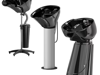 Professional Medical Equipment Emergency Eye Wash With Modern Black Design And Mobile Pedestal Stand 3d model