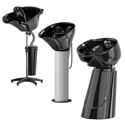 Professional Medical Equipment Emergency Eye Wash With Modern Black Design And Mobile Pedestal Stand 3d model