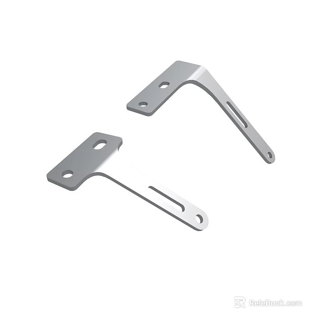 Stainless Steel L Shaped Metal Brackets With Holes For Furniture Support 3d model 
