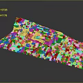 Modern Urban 3D Model Showcasing Central Green Square and Surrounding Buildings