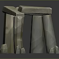 Natural Stone Structure With Vertical Pillars And Overhead Beam Design Details 3d model