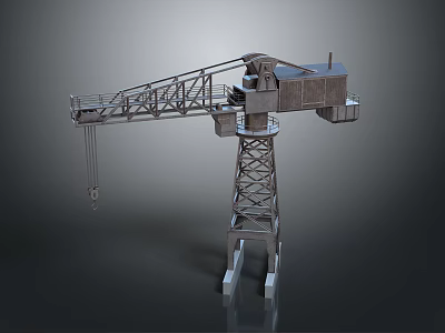 Industrial Tower Crane As Heavy Duty Construction Lifting Equipment With Metal Boom And Stable Base 3d model