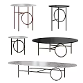 Modern Coffee Tables With Metal Frames And Marble Tops In Round Oval Shapes
