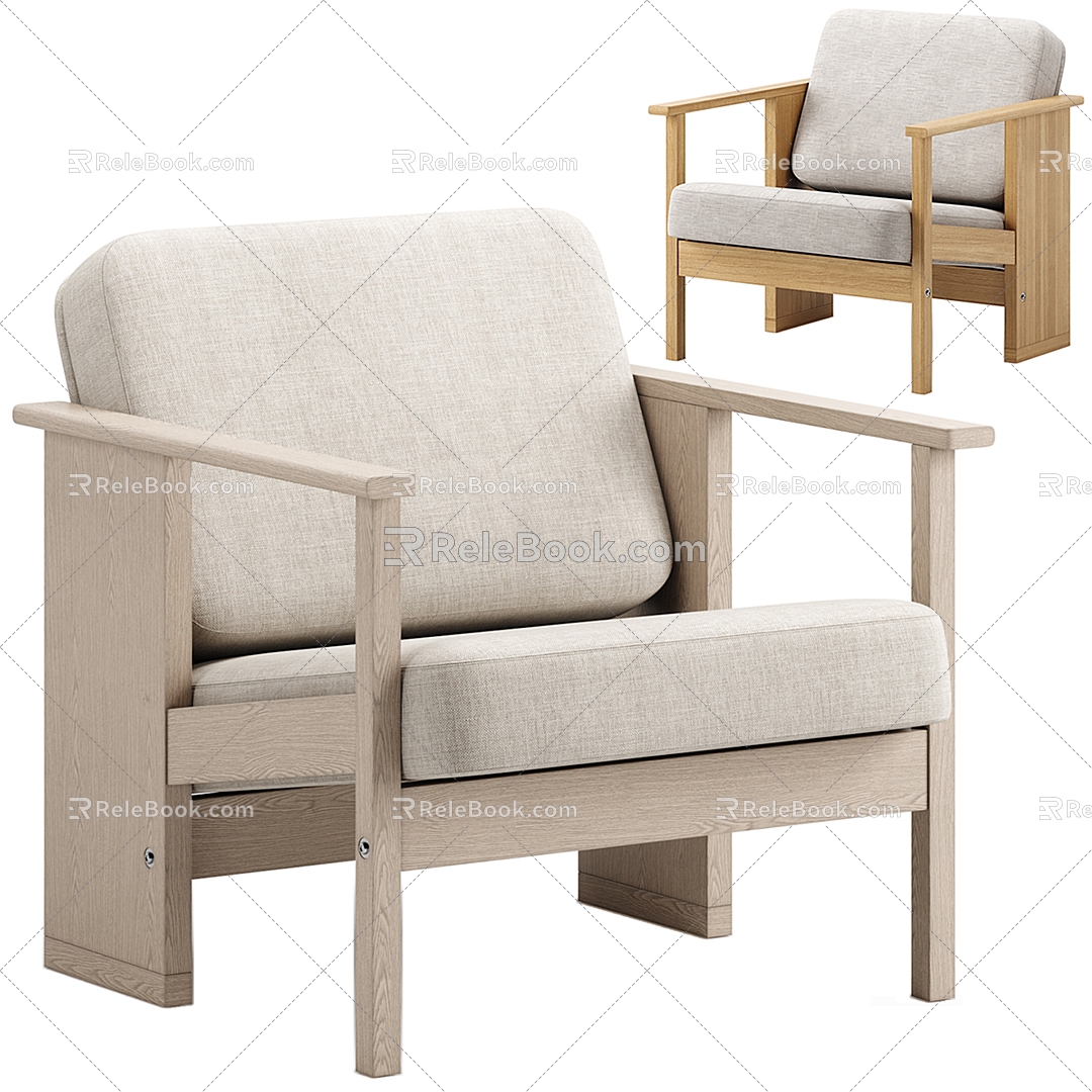 Nordic Sofa Chair Leisure Chair 3d model