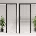 Glass door combination 3d model