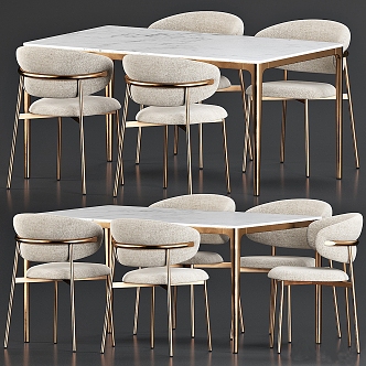 Modern Dining Table and Chair 3d model