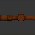Red Telescopic Optical Device With Knobs And Cylindrical Structure