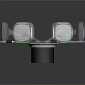 Modern Transparent Tech Devices With Colorful Connecting Wires In Circular Arrangement Around Central Hub