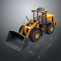 Heavy Duty Yellow Construction Loader With Front Bucket Large Tires And Cabin