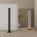 Modern Floor Lamps With LED Dot Lights In Minimalist Interior And Green Plant Decor