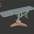 Sturdy Functional Workbench With Steel Flat Top And Pink Metal Adjustable Stand Base 3d model