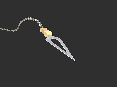 Modern Throwing Dagger Weapon With Sharp Blade Chain And Yellow Accent Design 3d model